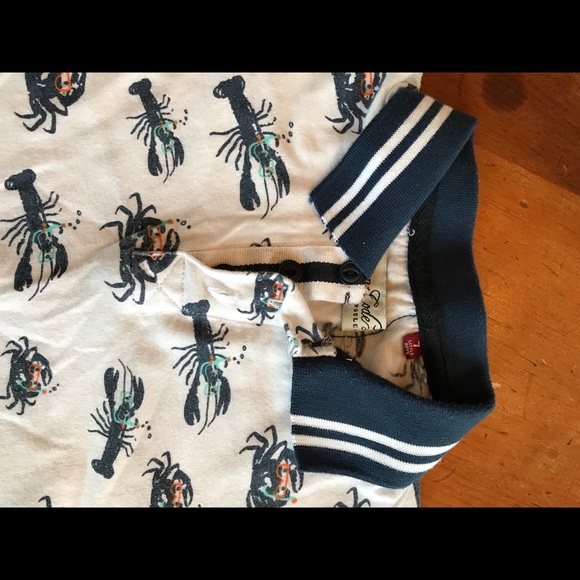 Seaside boys collared polo, lobster and crabs - Picture 3 of 5
